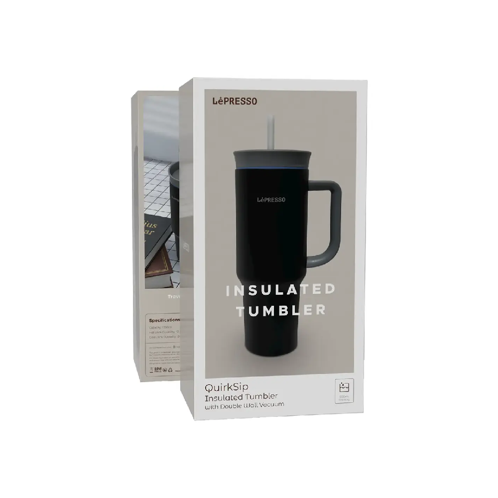LePresso QuirkSip Insulated 1200ml Double Wall Vacuum Tumbler - Black - Image 3