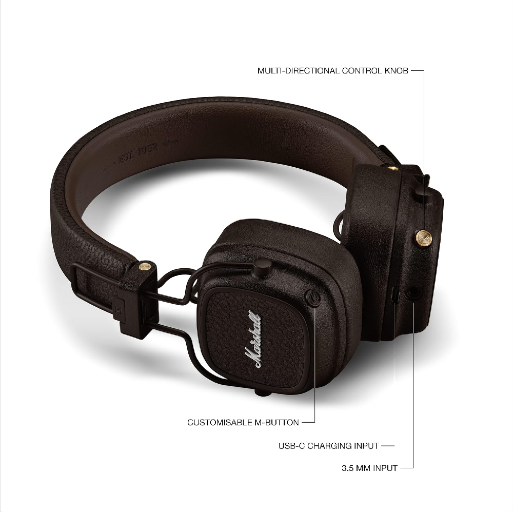 Marshall Major V Wireless On-Ear Headphone - Brown - Image 2
