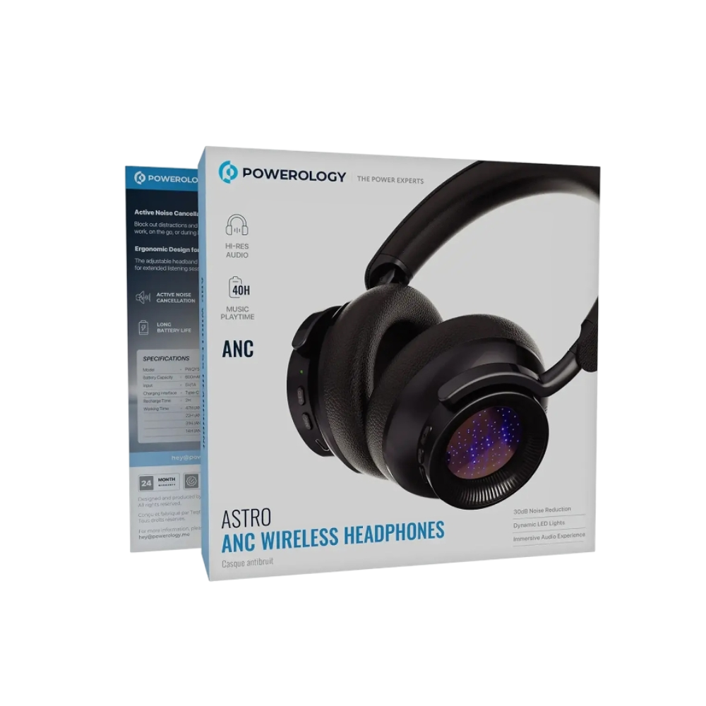 Powerology Astro 600mAh Hybrid ANC Wireless Headphone - Khaki - Image 4