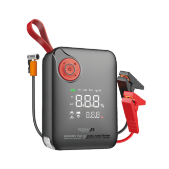 Promate 800A/12V High-Capacity Jump Starter 150PSI Air Compressor with 10000mAh PowerBank and Flashl