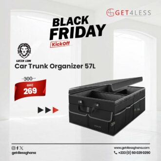 Green Lion Car Trunk Organizer 57L - Black