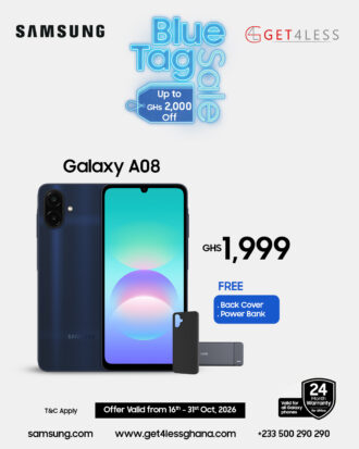 Samsung Galaxy  A08 4GB Ram 64GB with Black Cover and Power Bank