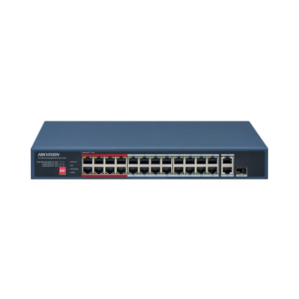 Hikvision 16 Port Fast Ethernet Unmanaged POE Switch-Up to 300 m Long Range PoE Transmission