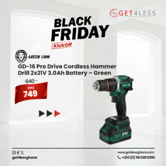 Green Lion GD-16 Pro Drive Cordless Hammer Drill 2x21V 3.0Ah Battery - Green
