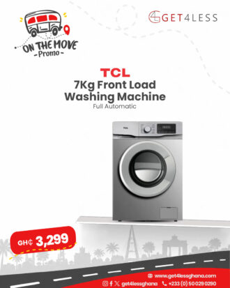 TCL Washing Machine 7Kg Front Load Full Automatic Silver