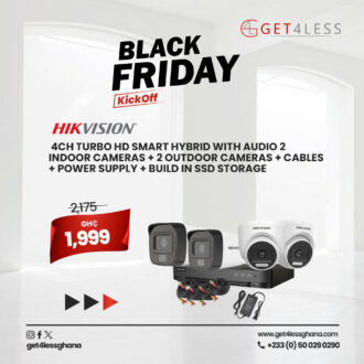 Hikvision 4 Channel Kit 2.0MP 2 Dome 2 Bullet and 4 Terminated Cables